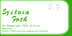 szilvia foth business card